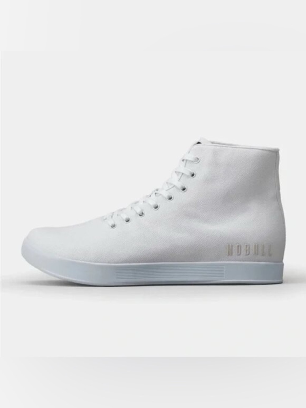 NOBULL All White Canvas High Top trainer CrossFit lace up sneakers- Size 10.5